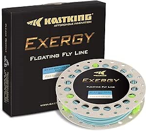 KastKing Exergy Fly Fishing Line - Weight Forward Floating Lines for Freshwater - Double Micro Loops - Laser Printing - BioSpool - Available in 5 Colors, Super Value!