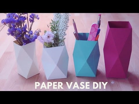 5 minute paper vase Simple origami! A cup with a geometric pattern