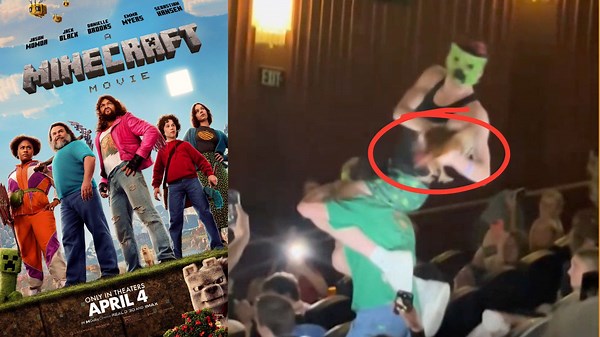 A REAL chicken was brought into a screening of the new 'Minecraft' movie