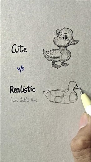 How to draw Duck (cute and realistic) ✏️//#youtubeshorts #easyartlover #trendingshorts #satisfying