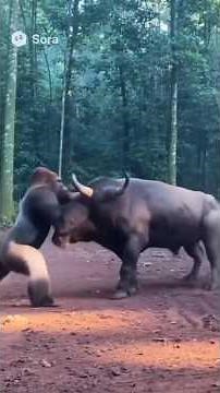 Bull vs Gorilla – Unbelievable Jungle Battle!