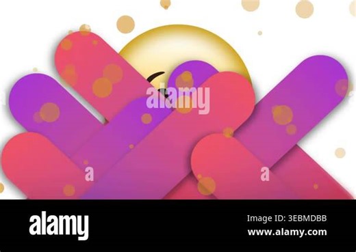 Animation of spots over emoji icon on white background. Light, pattern and movement concept digitally generated video Stock Video Footage - Alamy