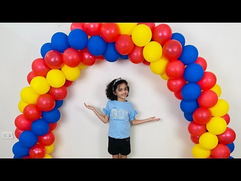 How to make 3 colour spiral balloon arch for decoration easy