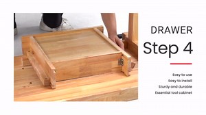 DNA Motoring Heavy Duty Wood Workbench, Wooden Workbench with Drawer for Workshop, Garage, W/Adjustable Handle, TOOLS-00520