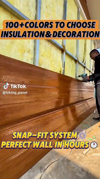 🏡Wall cladding: Get your walls done 3x faster with one-click installation! #wallpanel #wallpanelling #sandwichpanel #wallboard #wallcladding #fyp #homedecor #remodeling #insulationfoam #revestimientos #distributor #innovation #homeremodel #containerhome #prefabhouse #fireproof #constructionmaterials #homeproject #insulation #buildingmaterials #metalwalldecor #exteriordesign #wall #building #homerenovation