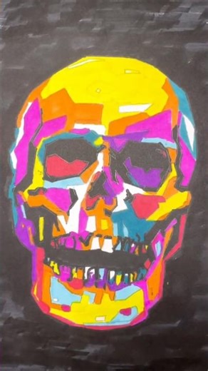 Deviant Art Colorful Skull Drawing