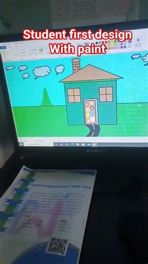 Painting in Ms Paint Simple and easy design for beginner #ytshorts #mspaint