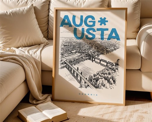 Augusta Print, Augusta Poster, Georgia Wall Art Print, Augusta Lover Gift, Augusta Travel Art - Etsy