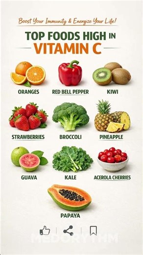TOP 10 Vitamin C Foods That SUPERBOOST Your Immunity 🍊 #VitaminCFoods #HealthyEating