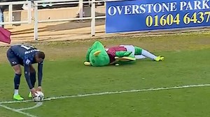 Soccer Saturday crew burst out laughing after mascot’s reaction to being shoved