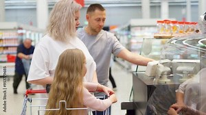 A real-life family in a supermarket cafeteria ordering