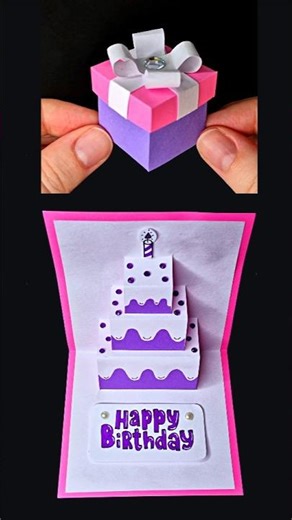 DIY Birthday Gift Ideas! 🎂🎁 Pop Up Cake Card & DIY Gift Box | Easy Paper Crafts #diy #papercraft
