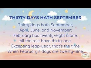 Thirty Days Hath September Nursery Rhyme for Kids📚Read Aloud & Early Reading Practice