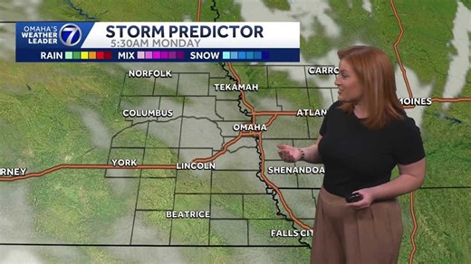 Cloudy, cool Monday for Omaha area