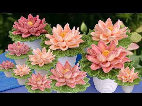 How to Make the Most Beautiful Lotus Flowers - Easy Crochet Tutorial for Beginners