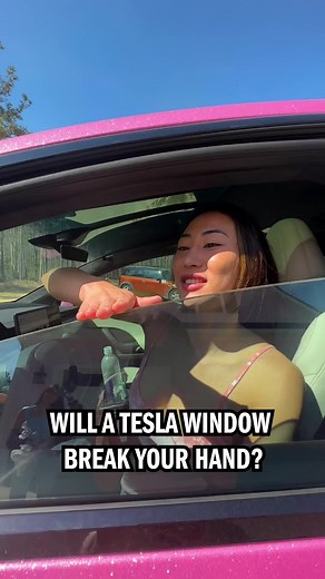 Can a Tesla window break your hand? #tesla #challengeaccepted #livingdangerously #risktaker #fyp