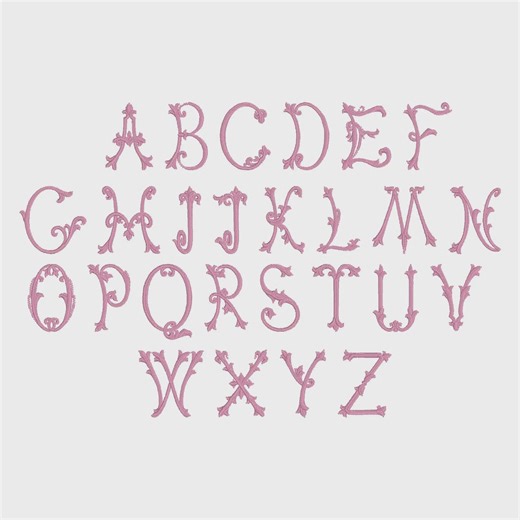 Antoinette Monogram Embroidery Font: 5", 10 Formats (instant Download) - Etsy