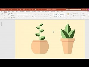 How to draw potted plants in powerpoint