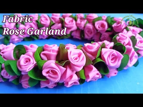 Fabric Rose Garland | Artificial Flower Garland | Step by Step Flower Making Tutorial