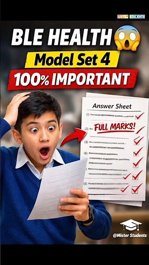 Class 8 BLE Health Model Set 4 2082 with Solutions | 100% Important Questions for BLE Exam 2026