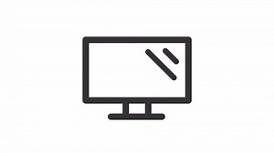 Icono lineal de visualización animado. Aparato eléctrico doméstico. Dispositivo inteligente. Computadora. Vídeo HD de bucle ininterrumpido con canal alfa sobre fondo transparente. Animación gráfica de movimiento de contorno