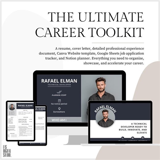 Creative Resume & Cover Letter Template | Canva Editable CV | Canva Website | Digital Download - Etsy