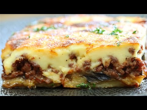 MUSACA GRECEASCĀ - cu vinete,cartofi, carne de vitã si sos Bechamel | GREEK MOUSSAKA