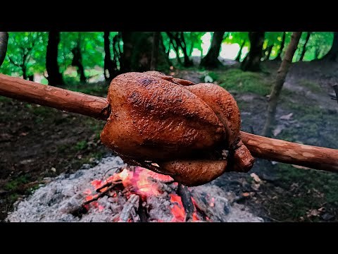 Perfectly Grilled Whole Chicken on an Open Fire | Wilderness Cooking
