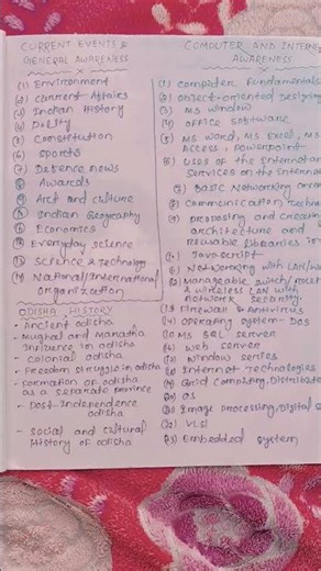 DETAILED PRELIMS SYLLABUS OF OSSC CGL#exam 👍❤️👍