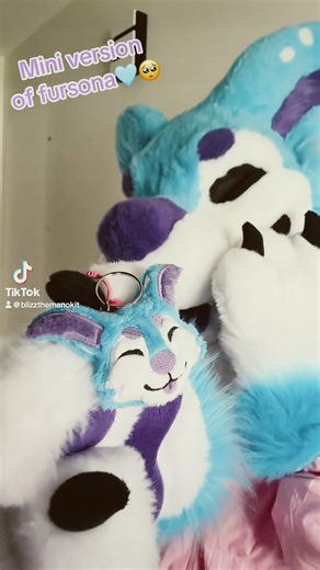 AW SO CUTE!! mini me 🩵 custom fursona plush!! #furry #fursuit #plush #fursona #socute