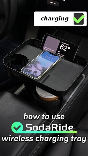 SODARIDE TRAY GUIDE ⚡️ HOW TO USE #sodaride #wirelesscharging #wirelesscharger #carcupholders #cupholder #cupholderexpander #cartray #eatinthecar