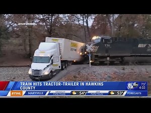 Train hits tractor-trailer in Hawkins County