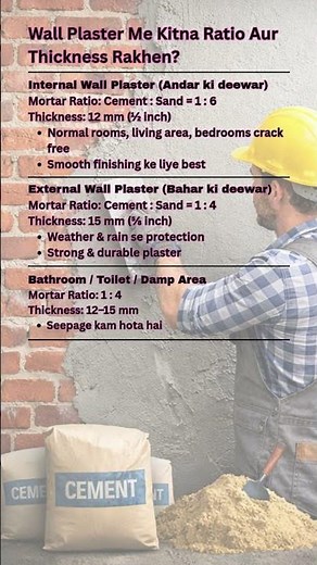 Wall Plaster Ratio & Thickness | Sahi Formula 💯 #construction