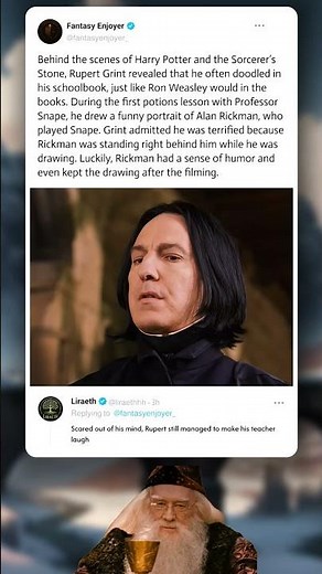 Rupert Grint Doodled Alan Rickman as Snape #HarryPotter #MovieFacts #BehindTheScenes