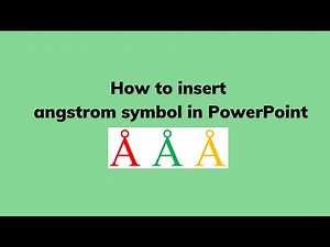 How to insert angstrom symbol in PowerPoint