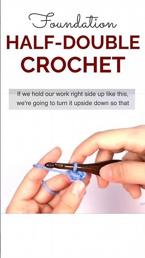 How to work your FIRST ROW of Half-Double Crochet WITHOUT a Foundation Chain ✨ #crochettutorial