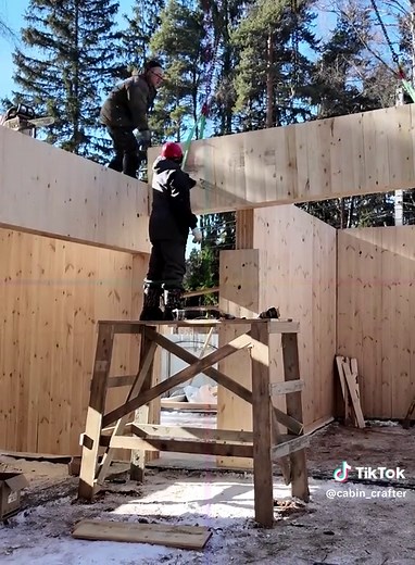 Flat Roof House – Full Construction Process - Part 5 #WoodCabin #LogCabinBuild #CabinConstruction #RusticCabin #DIYLogCabin #HomesteadBuilding #EcoCabin