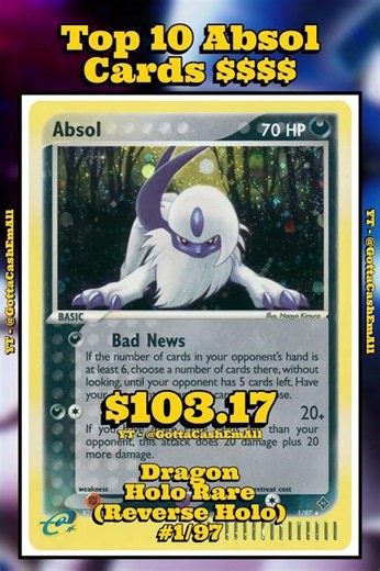 Top 10 Rarest Absol Pokémon Cards Ever! 🌑✨ #pokemon #top10 #tcg #pokémon #pokemoncards #pokemontcg
