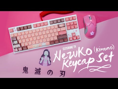 Kimono Keycap Set (Nezuko Kamado) for Mechanical Keyboard from Antidote Studio | Elyxirine