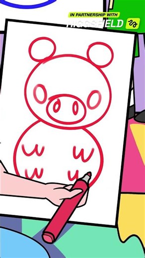 Can You Turn Shapes Into a Pig? 🐷 Easy Drawing Trick! #kids #games