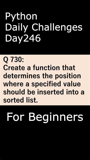 Python Daily Challenges Day246 For Beginners #programming #python #beginnersstitch