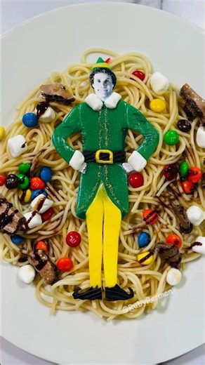Buddy the Elf Spaghetti… Made of Candy 🍬🎄 | Elf Food Art