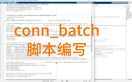 CONN-fMRI 任务态数据处理10: 单个/多个被试的批处理--conn_batch脚本代码