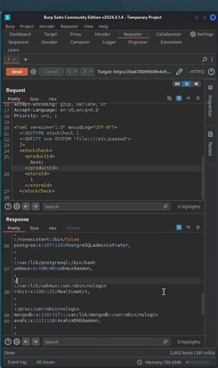 XML External Entity Injection - Portswigger