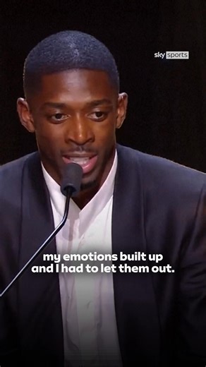 Ousmane Dembele delivers emotional speech after being crowned 2025 Ballon d’Or winner 🏆 | Sky Sports Football