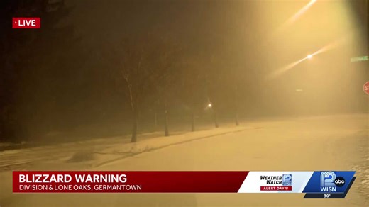 Snow was falling diagonally in Germantown