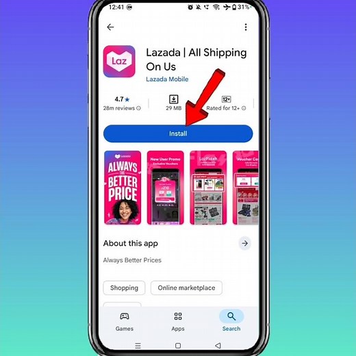 How To Install & Download Lazada Shopping App On Android #lazada #shorts