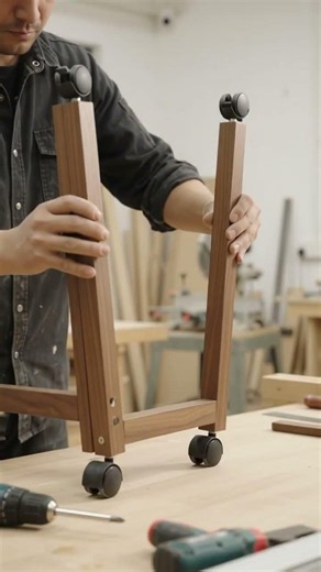 How to Make a Drop Leaf Folding Dining Table with 6 Wheels #DIYFurniture #FoldingTable #Woodworking