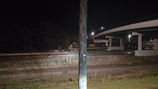Northbound CSX grain train leaving Manchester, Georgia out the Lineville Subdivision on 10-20-2025 @ 10:50pm. Check out doe and fawn on the yard lead watching trains with us. | Trackside Clix | Facebook