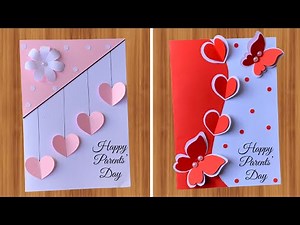 2 Easy and Beautiful Handmade Cards for Parents Day | DIY Parents Day Card Ideas
